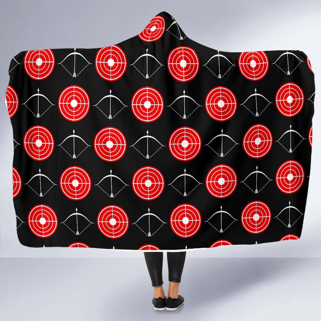 Targets Archery Pattern Print Hooded Blanket-grizzshop