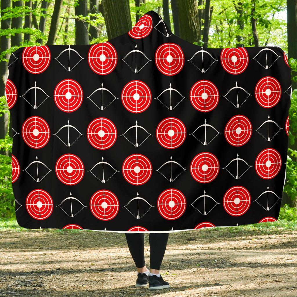 Targets Archery Pattern Print Hooded Blanket-grizzshop