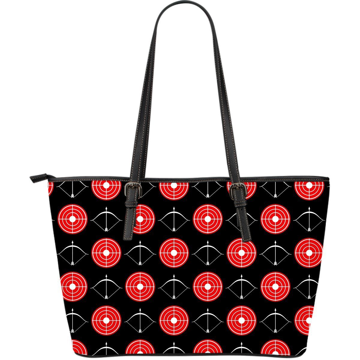 Targets Archery Pattern Print Leather Tote Bag-grizzshop
