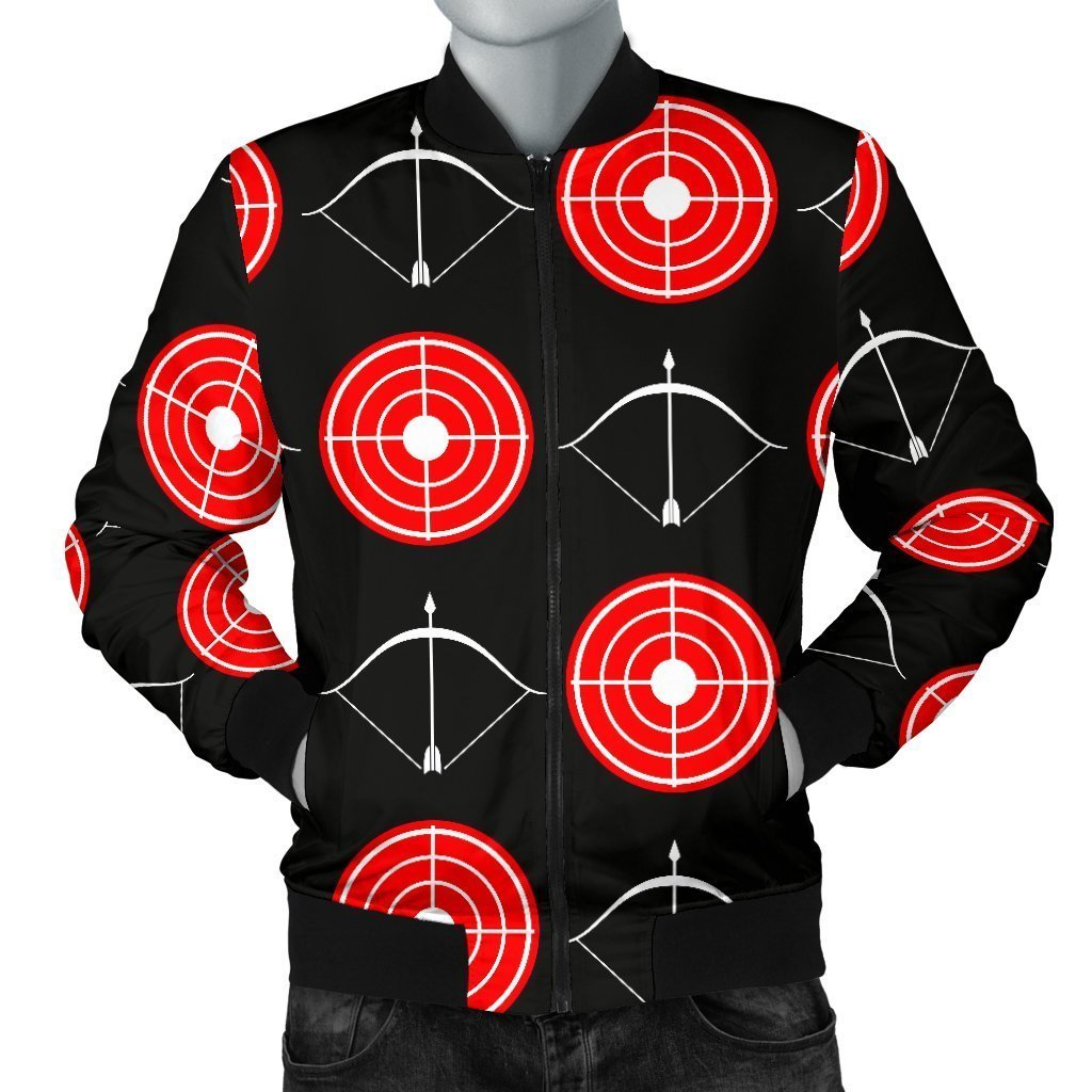 Targets Archery Pattern Print Men's Bomber Jacket-grizzshop