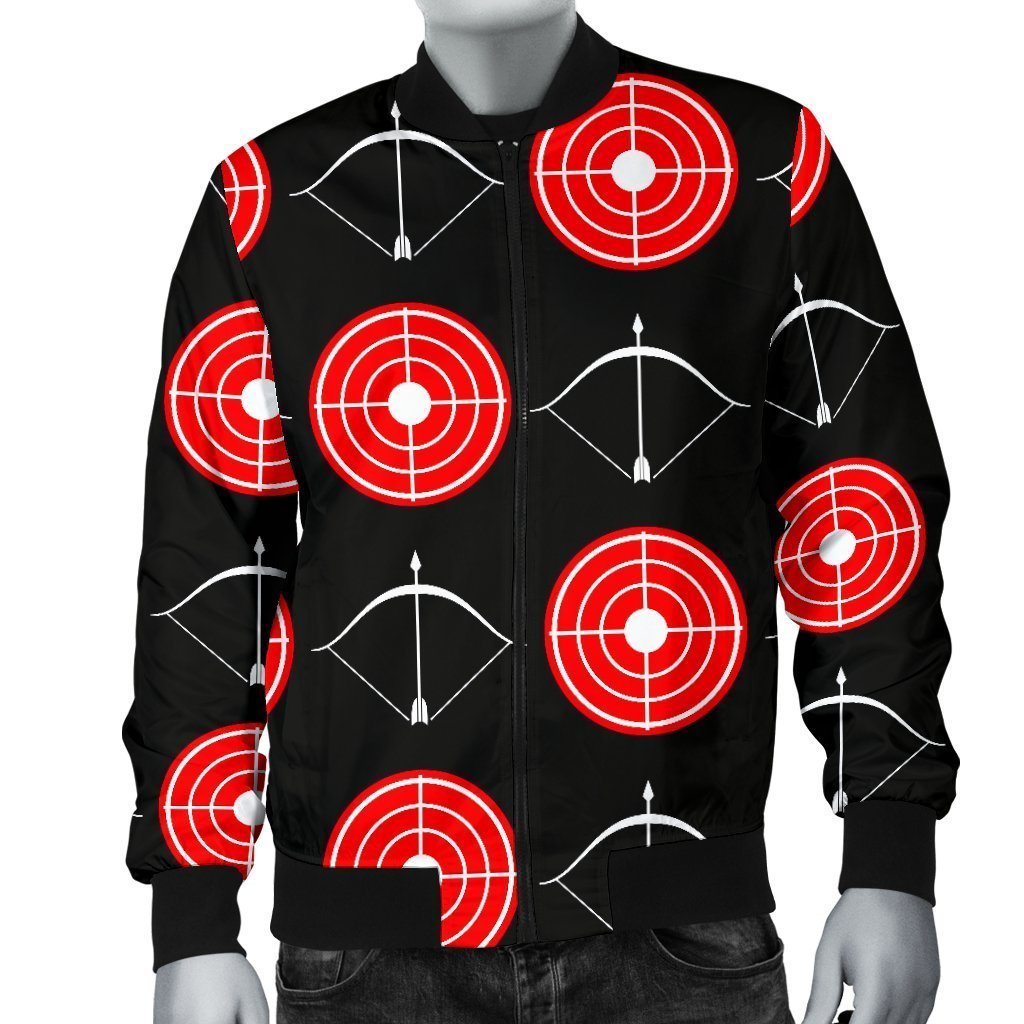 Targets Archery Pattern Print Men's Bomber Jacket-grizzshop