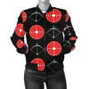 Targets Archery Pattern Print Women Casual Bomber Jacket-grizzshop