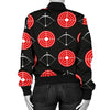 Targets Archery Pattern Print Women Casual Bomber Jacket-grizzshop