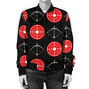 Targets Archery Pattern Print Women Casual Bomber Jacket-grizzshop