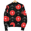 Targets Archery Pattern Print Women Casual Bomber Jacket-grizzshop