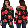 Targets Archery Pattern Print Women Off Shoulder Sweatshirt-grizzshop