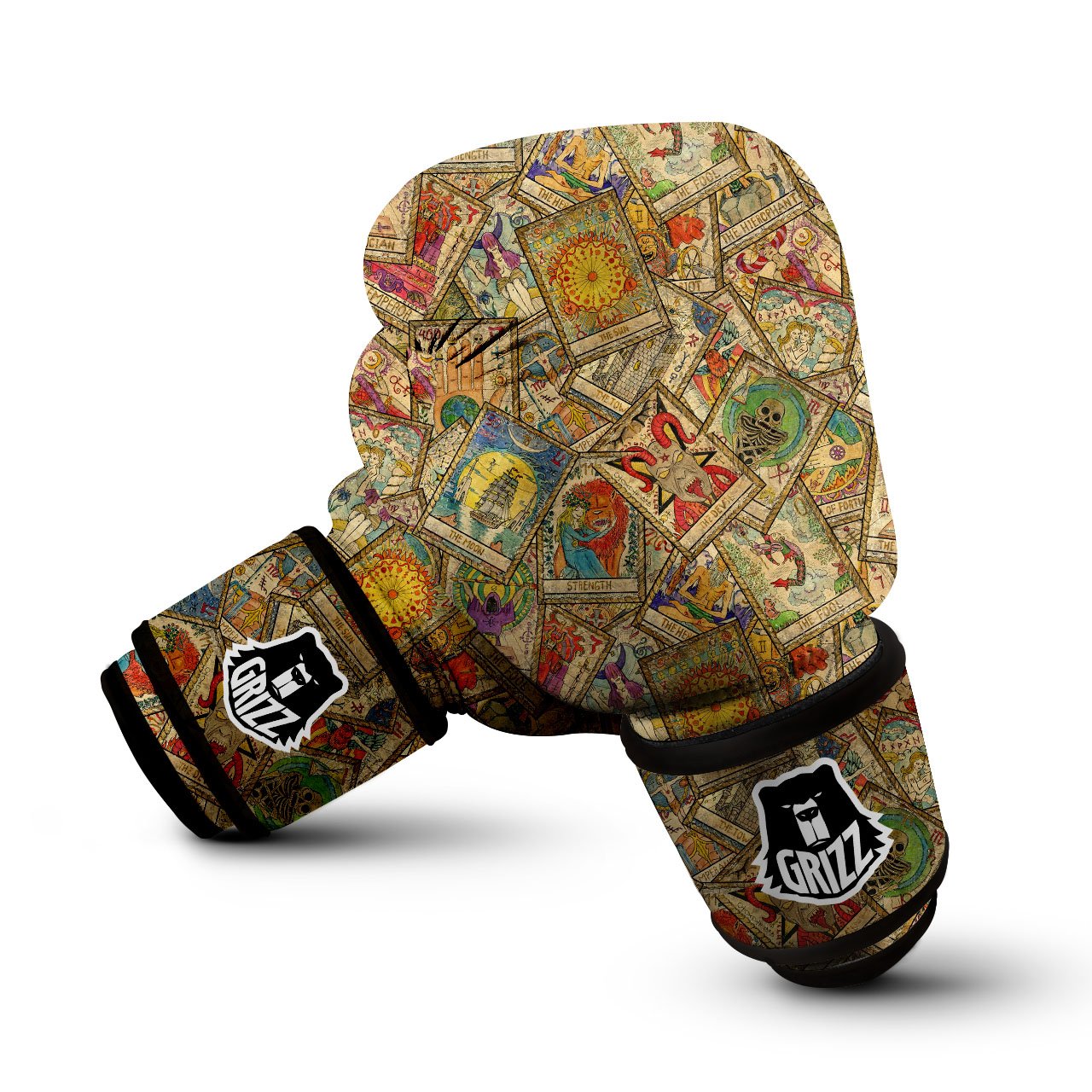 Tarot Card Wicca Vintage Print Pattern Boxing Gloves-grizzshop