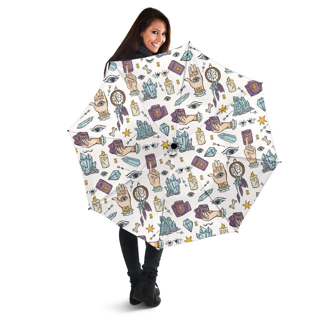 Tarot Pattern Print Automatic Foldable Umbrella-grizzshop