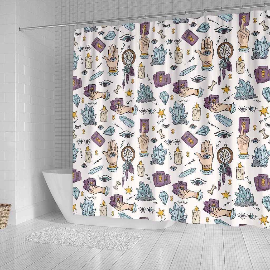 Tarot Pattern Print Bathroom Shower Curtain-grizzshop