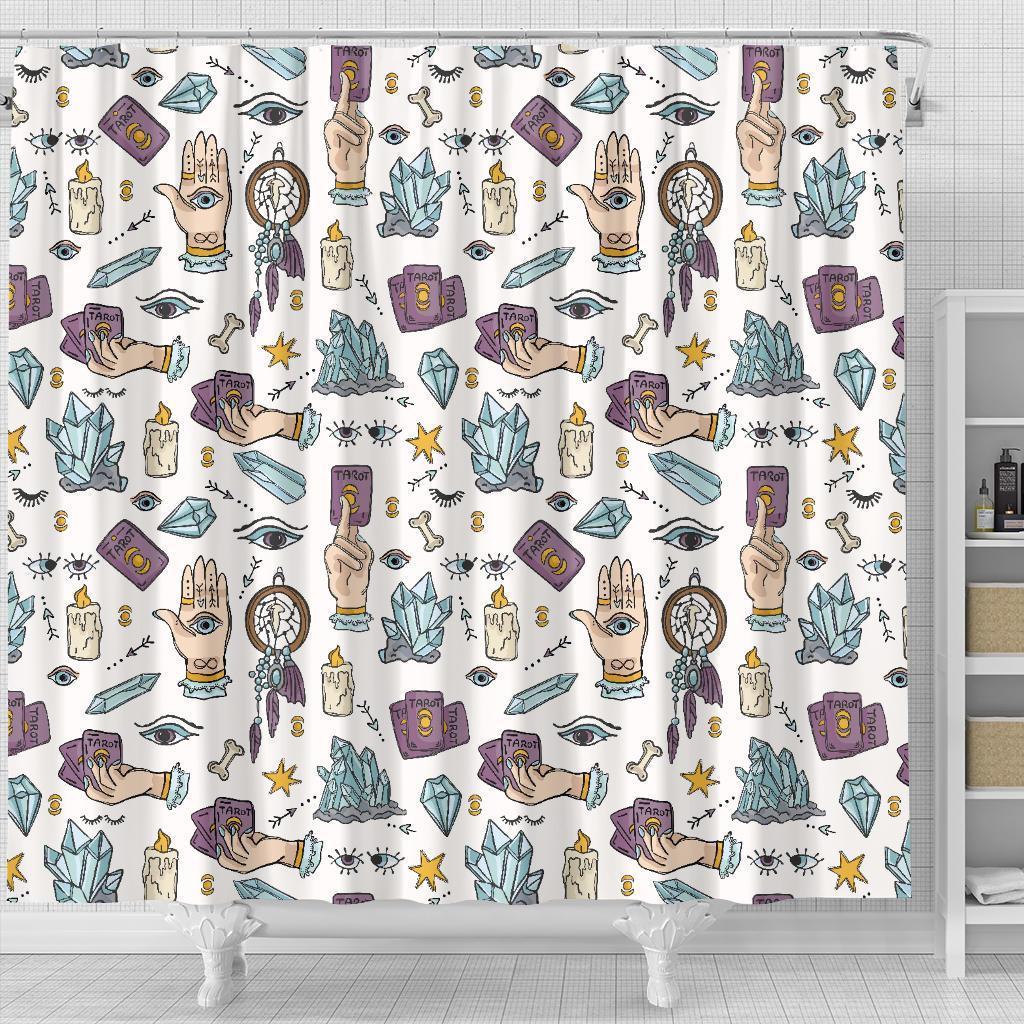 Tarot Pattern Print Bathroom Shower Curtain-grizzshop