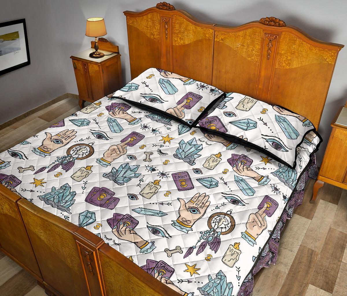Tarot Pattern Print Bed Set Quilt-grizzshop