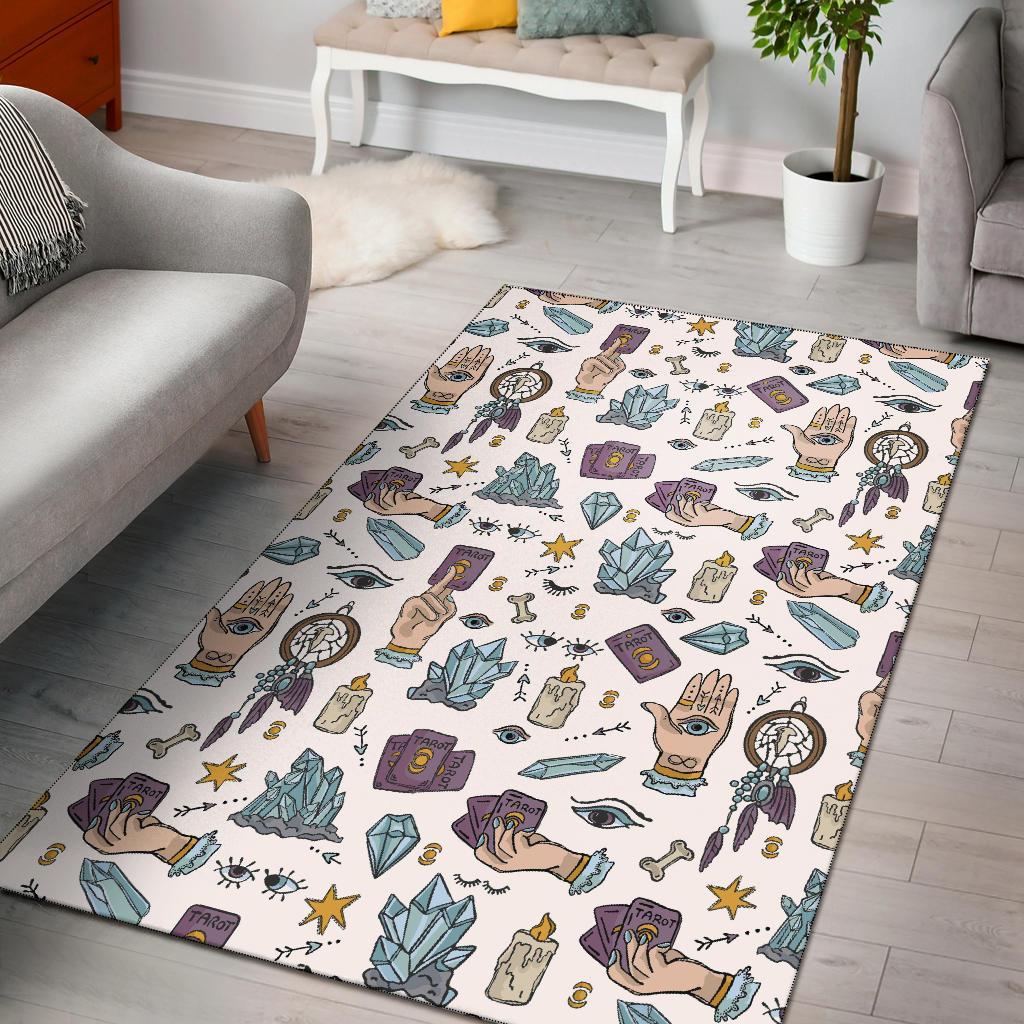 Tarot Pattern Print Floor Mat-grizzshop