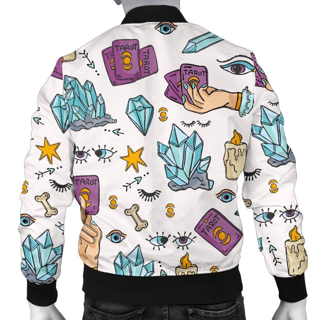 Tarot Pattern Print Men's Bomber Jacket-grizzshop