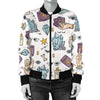 Tarot Pattern Print Women Casual Bomber Jacket-grizzshop