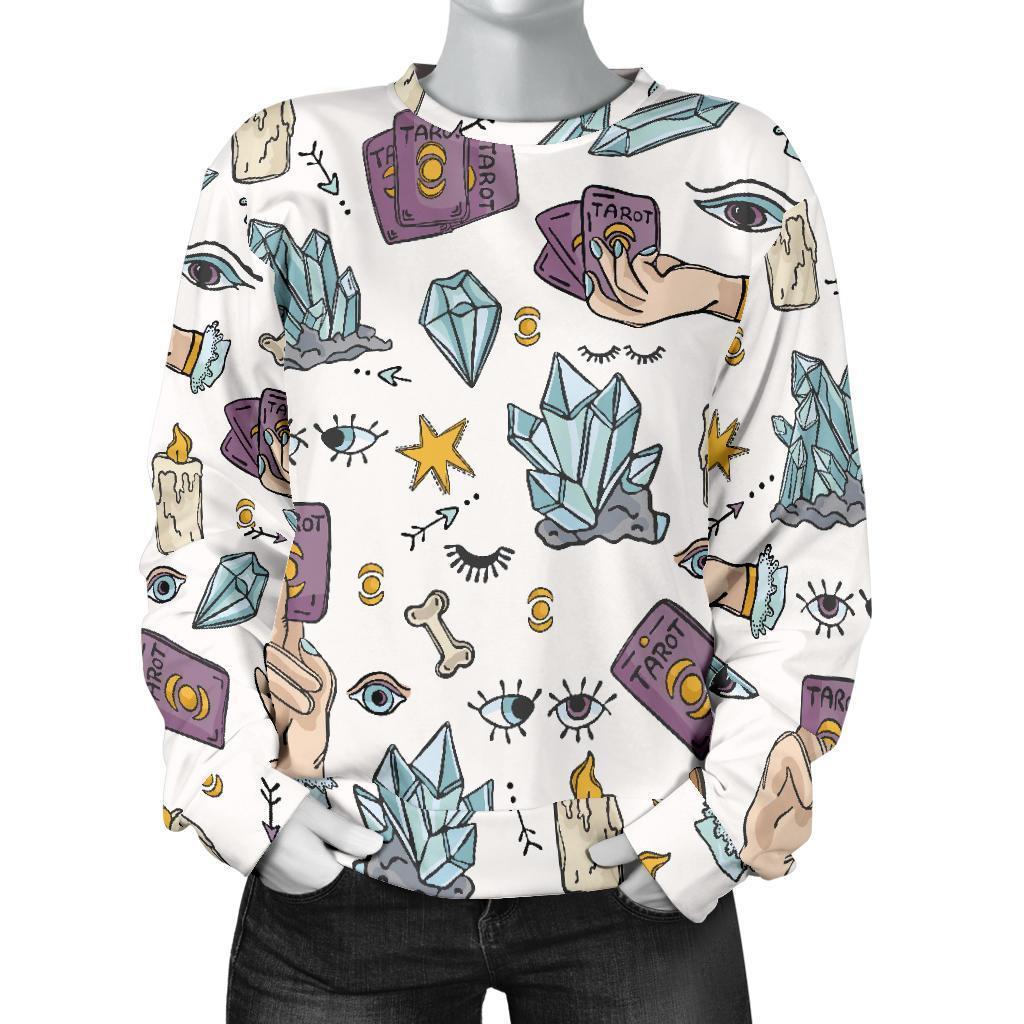 Tarot Pattern Print Women's Sweatshirt-grizzshop