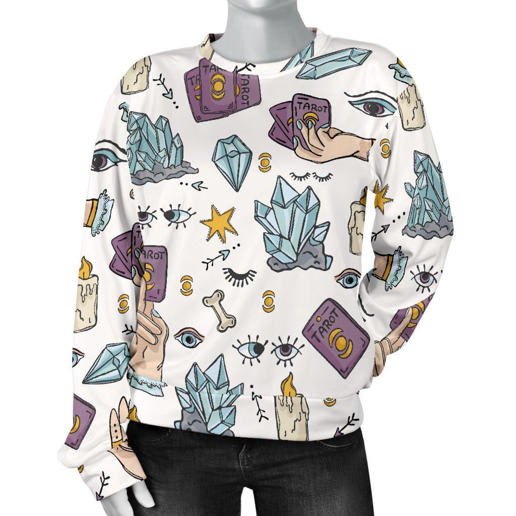 Tarot Pattern Print Women's Sweatshirt-grizzshop