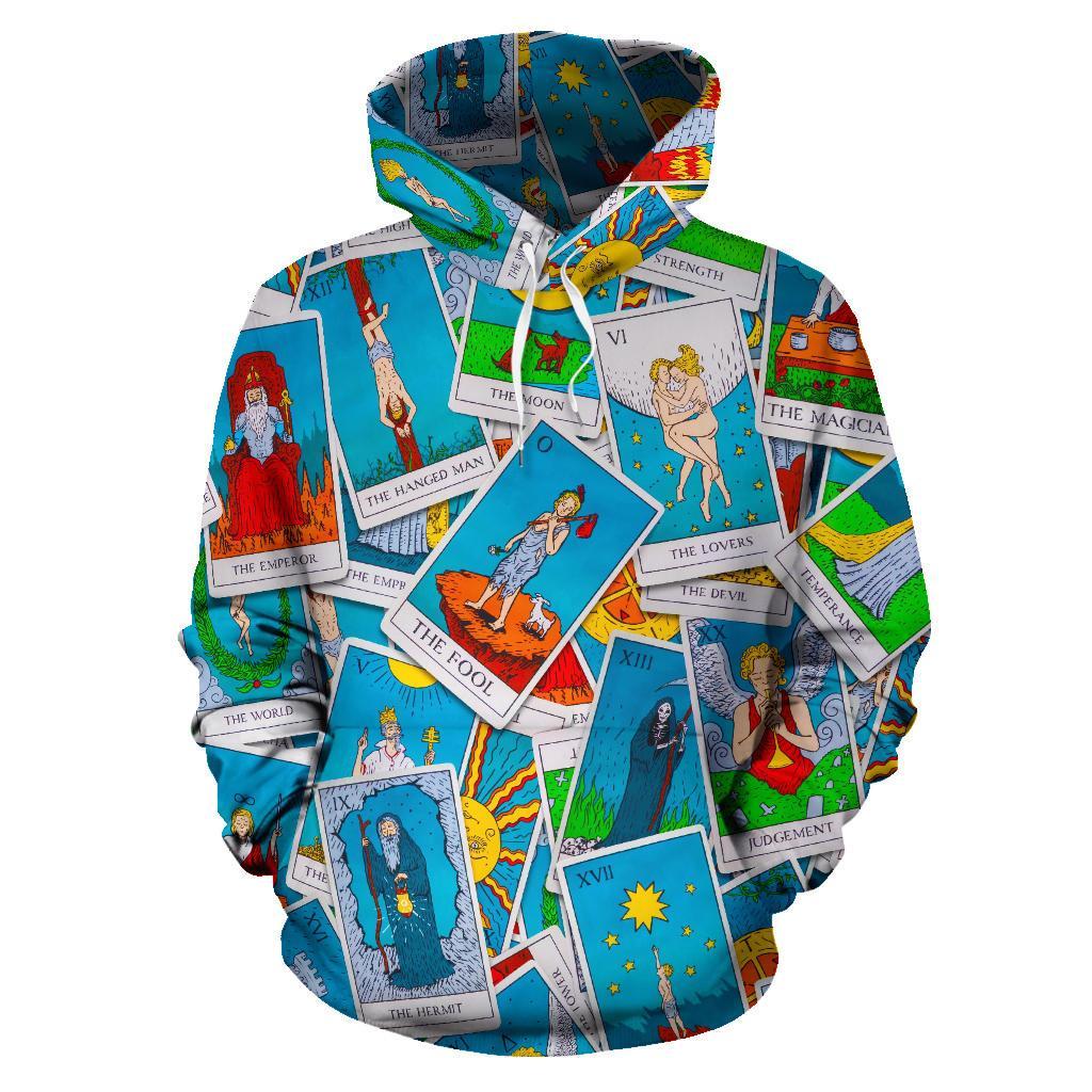 Tarot Print Pattern Men Women Pullover Hoodie-grizzshop
