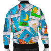 Tarot Print Pattern Men's Bomber Jacket-grizzshop