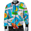 Tarot Print Pattern Men's Bomber Jacket-grizzshop