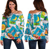 Load image into Gallery viewer, Tarot Print Pattern Women Off Shoulder Sweatshirt-grizzshop