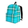 Tartan Aqua Blue Plaid Backpack-grizzshop