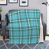 Tartan Aqua Blue Plaid Blanket-grizzshop