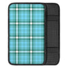 Tartan Aqua Blue Plaid Car Console Cover-grizzshop