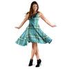 Tartan Aqua Blue Plaid Dress-grizzshop