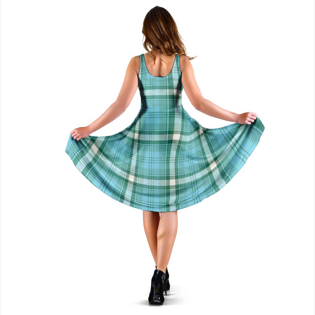 Tartan Aqua Blue Plaid Dress-grizzshop