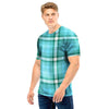 Tartan Aqua Blue Plaid Men T Shirt-grizzshop