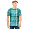 Tartan Aqua Blue Plaid Men T Shirt-grizzshop