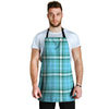 Tartan Aqua Blue Plaid Men's Apron-grizzshop