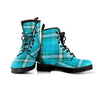 Tartan Aqua Blue Plaid Men's Boots-grizzshop