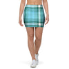 Tartan Aqua Blue Plaid Mini Skirt-grizzshop