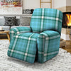 Tartan Aqua Blue Plaid Recliner Cover-grizzshop