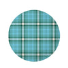 Tartan Aqua Blue Plaid Round Rug-grizzshop