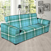 Tartan Aqua Blue Plaid Sofa Cover-grizzshop