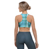 Tartan Aqua Blue Plaid Sports Bra-grizzshop