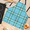 Tartan Aqua Blue Plaid Women's Apron-grizzshop