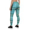 Tartan Aqua Blue Plaid Women's Leggings-grizzshop