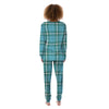 Tartan Aqua Blue Plaid Women's Pajamas-grizzshop