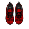 Tartan Black And Red Print Pattern Black Sneaker-grizzshop