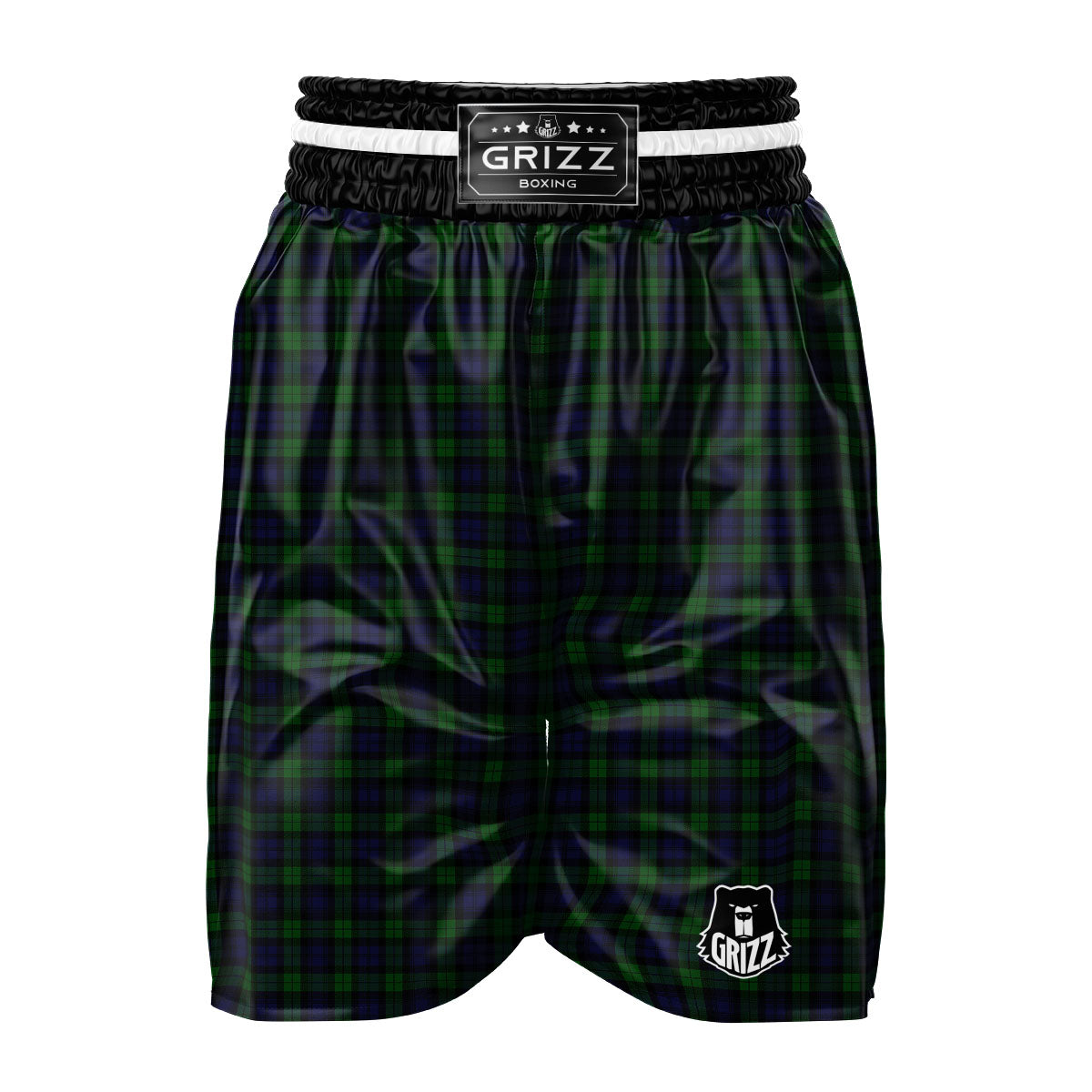 Tartan Black Watch Print Pattern Boxing Shorts-grizzshop
