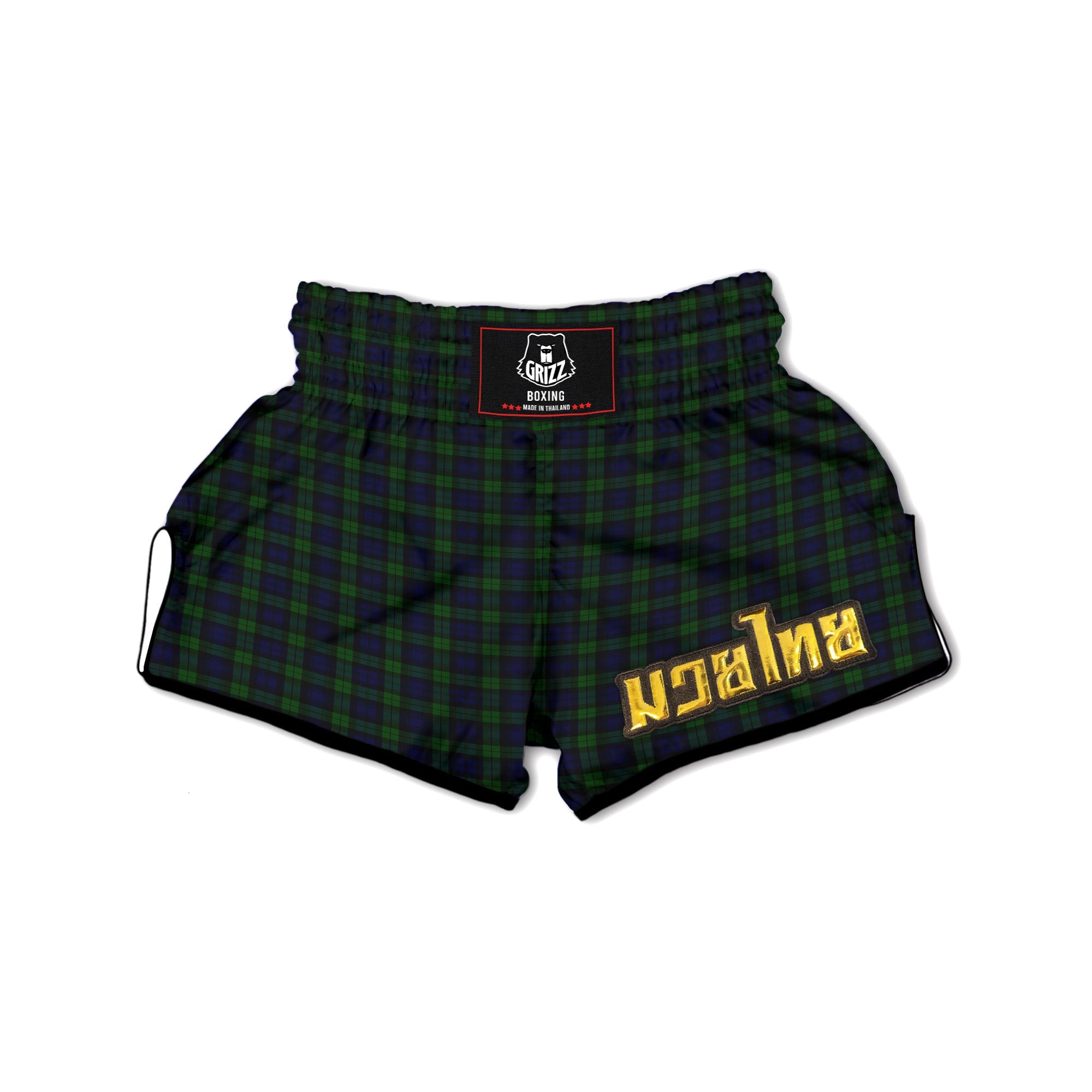Tartan Black Watch Print Pattern Muay Thai Boxing Shorts-grizzshop