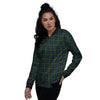 Tartan Black Watch Print Pattern Women's Bomber Jacket-grizzshop