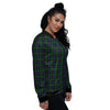 Tartan Black Watch Print Pattern Women's Bomber Jacket-grizzshop