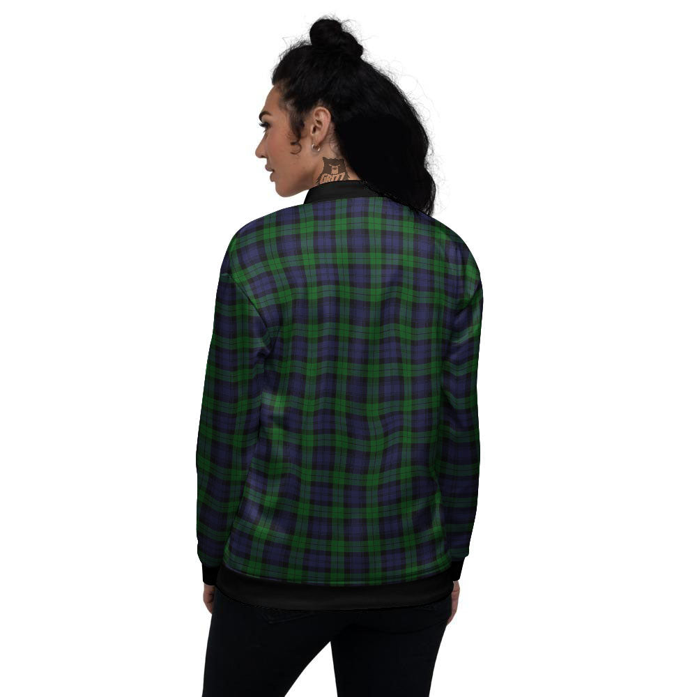 Tartan Black Watch Print Pattern Women's Bomber Jacket-grizzshop