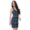 Tartan Blue Plaid Bodycon Dress-grizzshop