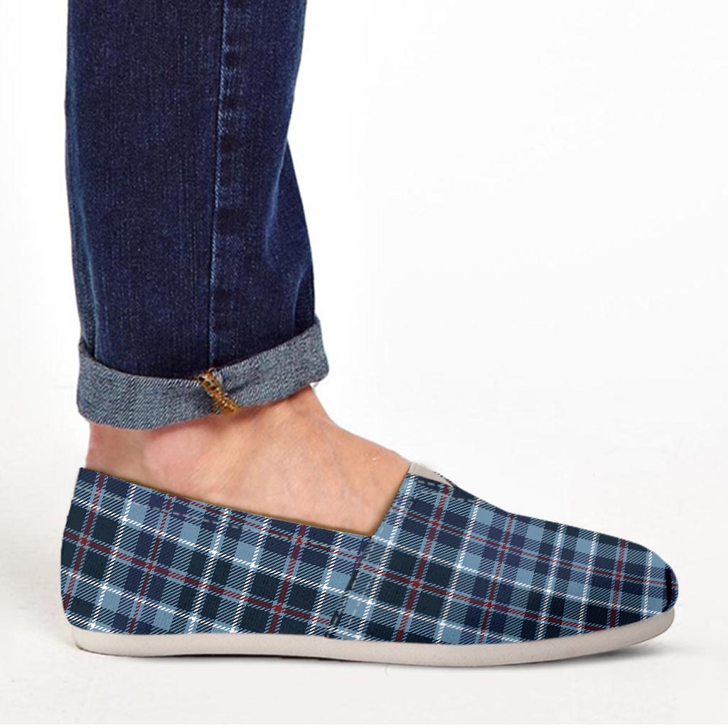 Tartan Blue Plaid Canvas Shoes-grizzshop
