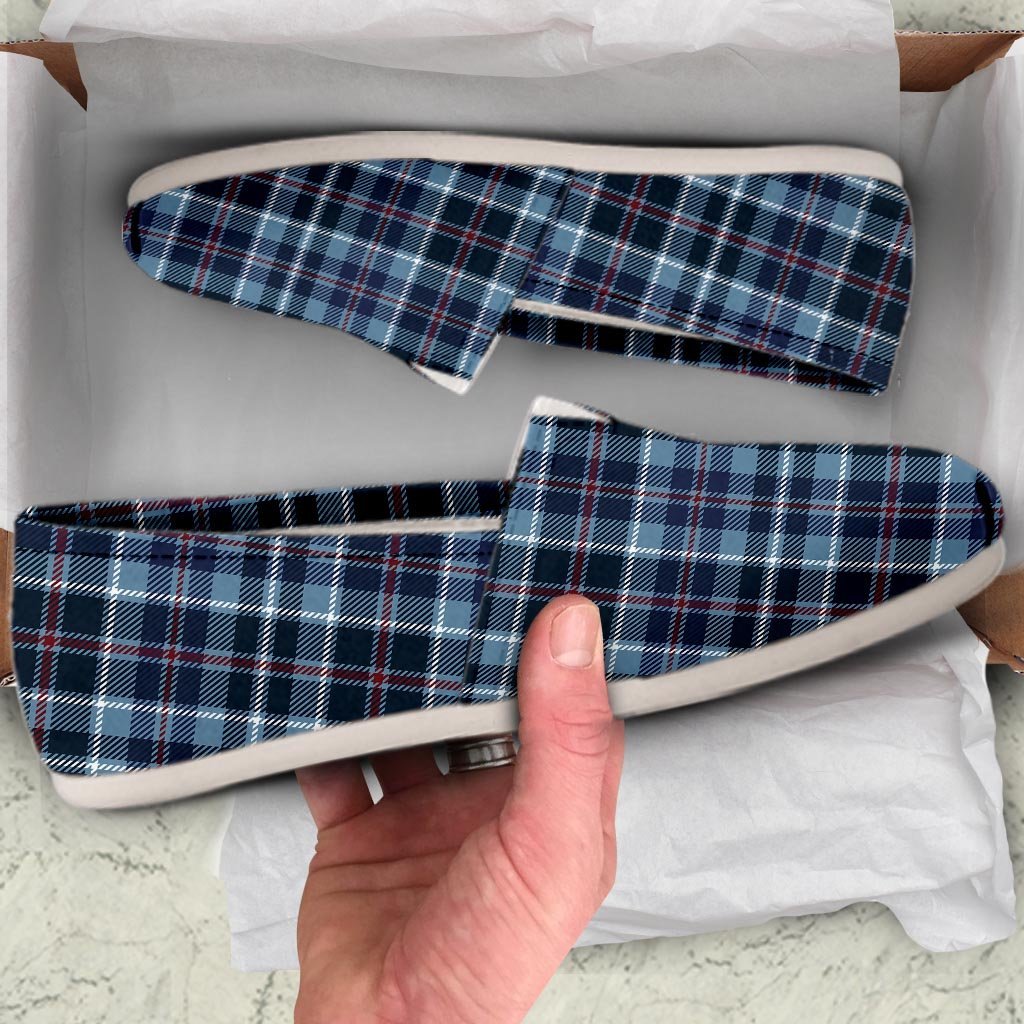 Tartan Blue Plaid Canvas Shoes-grizzshop